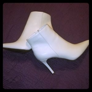 All White stiletto boots